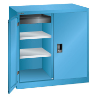 LISTA Skříň s otočnými dveřmi, 2 police, šířka 1000 mm, 1 zásuvka, světlá modrá