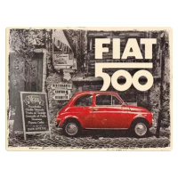 Plechová cedule Fiat 500 Retro, (40 x 30 cm)