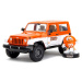 Autíčko Jeep Wrangler 2007 M&M Jada kovové s otevíratelnými dveřmi a figurka Orange délka 18 cm 