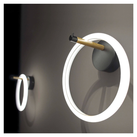 Marchetti LED nástěnné svítidlo Ulaop, jeden kroužek, černé