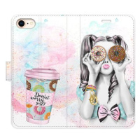 iSaprio flip pouzdro Donut Worry Girl pro iPhone 7/8/SE 2020