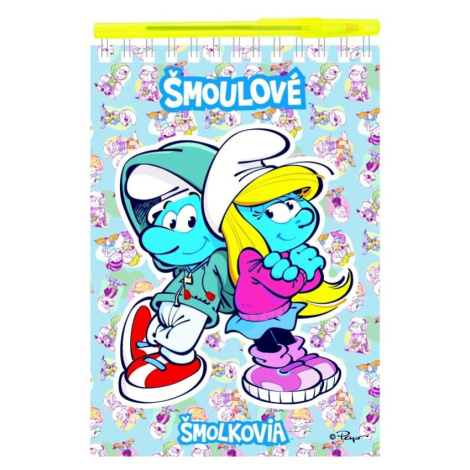 Psací sada Blok A5 + kuličkové pero Šmoulové