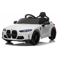 Elektrické autíčko BMW M4, bílé, 2,4 GHz dálkové ovládání, 12V baterie, 2x MOTOR