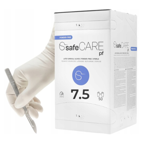Zarys safeCARE operační sterilní rukavice latexové vel. 7,5 (bez pudru), 50ks