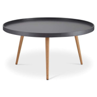 Šedý konferenční stolek s nohami z bukového dřeva Furnhouse Opus, Ø 90 cm