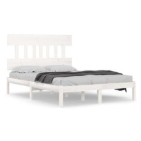Rám postele bílý masivní dřevo 160 × 200 cm, 3104749