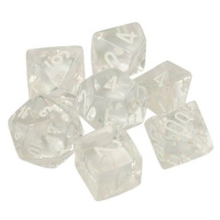 Sada kostek Chessex Translucent Clear/White Polyhedral 7-Die Set