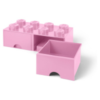 LEGO úložný box 8 s šuplíky - světle růžová