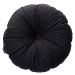 Dekoria Sametový polštář s knoflíkem, černá, ⌀37 cm, Velvet, 704-17