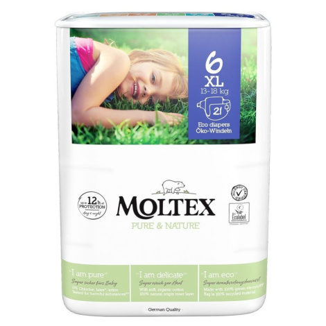 Moltex Pure & Nature XL 13-18 kg dětské pleny 21 ks