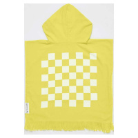 Žlutá dětská plážová osuška s kapucí Sunnylife Checkerboard, 3-6 let