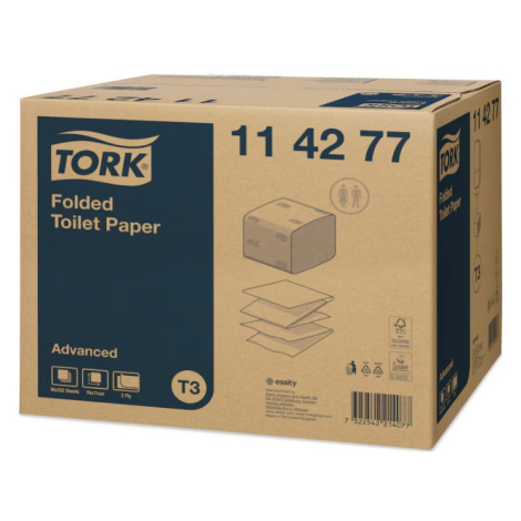 TORK toaletní papír skládaný 2-vr. (36x242 útržků, 8712ks/bal) T3 114277