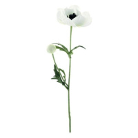 Sasanka MINA řezaná umělá s 1květem a poupětem bílá 63cm