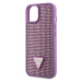 Zadní kryt Guess Rhinestones Triangle Metal Logo pro Apple iPhone 15, purple