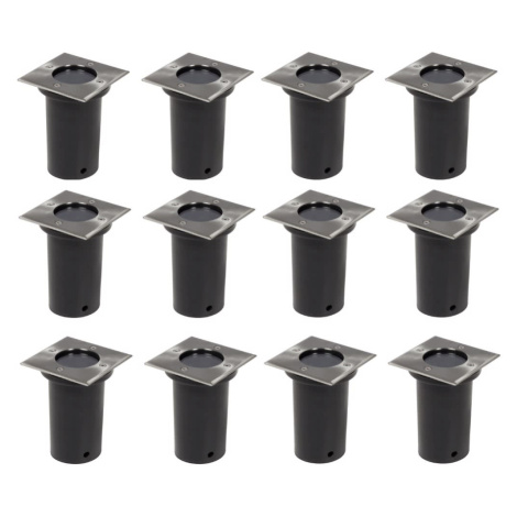 vidaXL Venkovní zemní svítidla 12 ks čtvercová