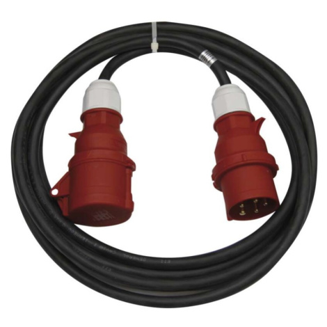 3 fázový venkovní prodlužovací kabel 20 m / 1 zásuvka / černý / guma / 400 V / 2,5 mm2 EMOS