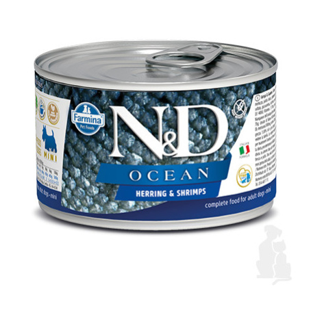 N&D DOG OCEAN Adult Herring & Shrimps Mini 140g + Množstevní sleva 1+1