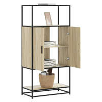 vidaXL Skříň highboard dub sonoma 68x35x139 cm kompozitní dřevo a kov