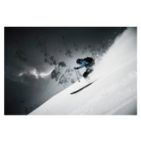 Fotografie Male skier speeding down steep mountainside,, Ross Woodhall, 40x26.7 cm