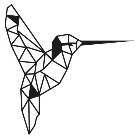 Wallity Nástěnná kovová dekorace BIRD 44 cm černá