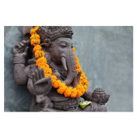 Umělecká fotografie Ganesha with balinese Barong masks, flowers, Bicho_raro, (40 x 26.7 cm)