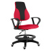 Dětská rostoucí židle s podnoží BAMBINO – látka, černo-červená