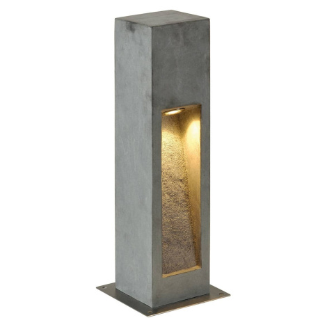 SLV BIG WHITE ARROCK STONE, venkovní stojací lampa, LED, 3000K, hranatá, šedý kámen, D/Š/V 12/12