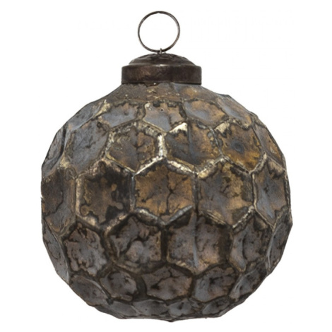 Měděná antik skleněná ozdoba Hexagon Copper S – 7x7 cm Clayre & Eef