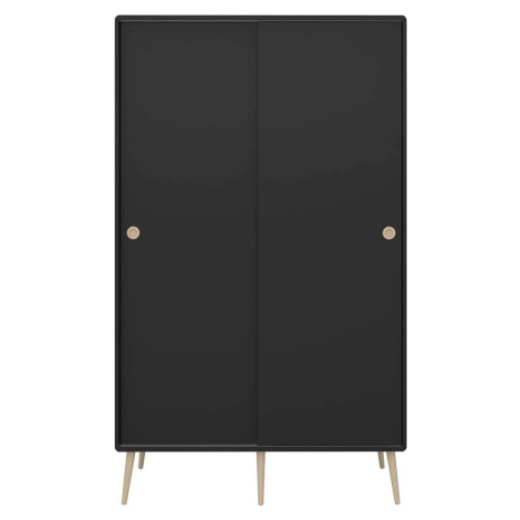 Černá šatní skříň s posuvnými dveřmi 113x190 cm Softline - Tvilum