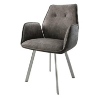 DELIFE Jídelní židle Zoa-Flex antracitová vintage oválná podnož z nerezové oceli