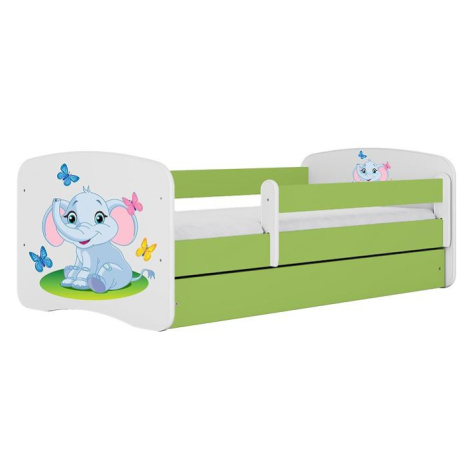 Dětská postel Babydreams+SZ zelená 80x180 Slon BAUMAX