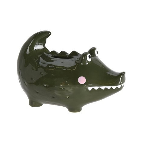 H&L Keramická pokladnička Krokodýl zelená