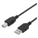 Kabel USB-A (male) na USB-B (male), 1,5m, černá