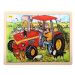 Bigjigs Toys Dřevěné puzzle traktor 24 dílků