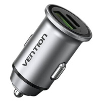 Vention Two-Port USB A+C (18W/20W) Car Charger Gray Mini Style Aluminium Alloy Type