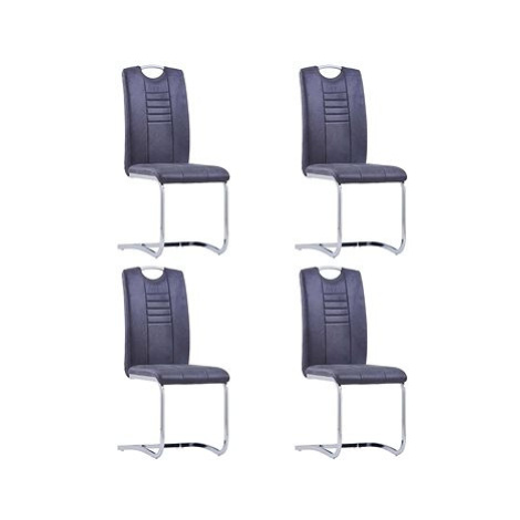Konzolové jídelní židle 4 ks šedé umělá broušená kůže SHUMEE