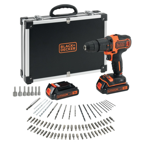 Black+Decker Aku příklepová vrtačka BDCHD18BAFC, 18V vč. 2x1,5Ah aku Black + Decker