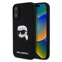 Karl Lagerfeld Liquid Silicone Karl Head MagSafe Zadní Kryt pro iPhone 16 Black