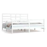 Rám postele bílý masivní dřevo 180 × 200 cm Super King, 3105876
