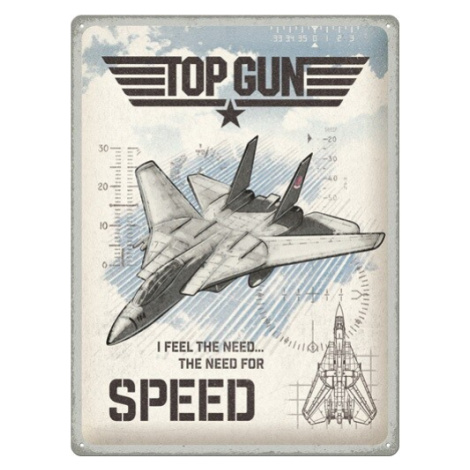 Plechová cedule Top Gun - The Need for Speed, (30 x 40 cm) POSTERSHOP