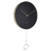 Černé nástěnné kyvadlové hodiny Karlsson Pendulum, ø 34 cm