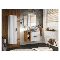 Comad Koupelnová sestava Casad 80 cm se skříňkami, umyvadlem a zrcadlem bílá/dub wotan