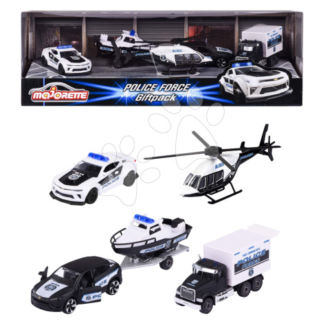 Autíčka policejní Police Force 4 Pieces Giftpack Majorette kovová délka 7,5 cm sada 4 druhů v dá