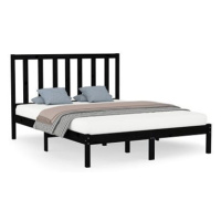 Rám postele černý masivní dřevo 160 × 200 cm, 3106782