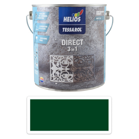 TESSAROL Direct 3in1 - antikorozní barva na kov 2.5 l Zelená RAL 6005 HELIOS PREISSER