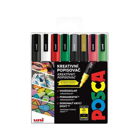 UNI Posca 3M 8 ks vánoční tóny