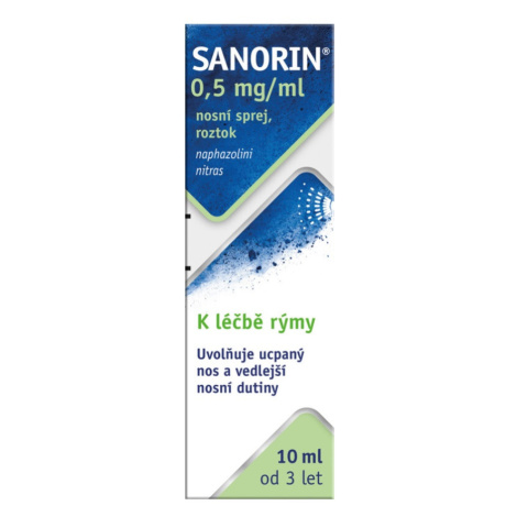 Sanorin 0,5 mg/ml nosní sprej, roztok 10 ml