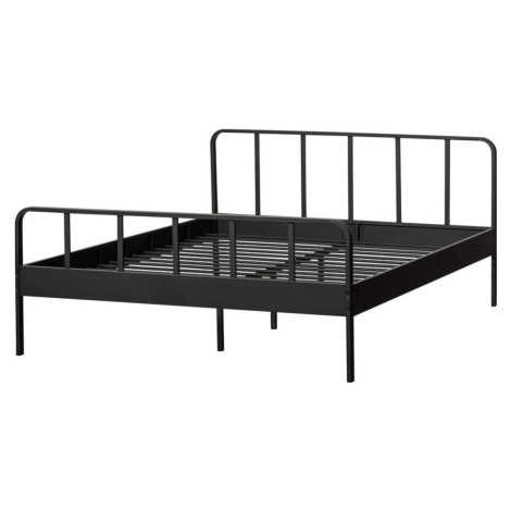 Černá kovová dvoulůžková postel s roštem 160x200 cm Mees – WOOOD
