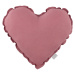 Cotton &amp; Sweets Lněný polštář srdce sytě růžová 44cm