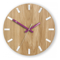 ModernClock Nástěnné hodiny Simple Oak hnědo-fialové